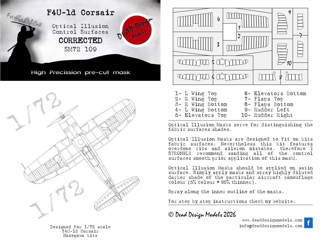 Dead Design Models SM72109 1:72 Vought F4U-1D Corsair