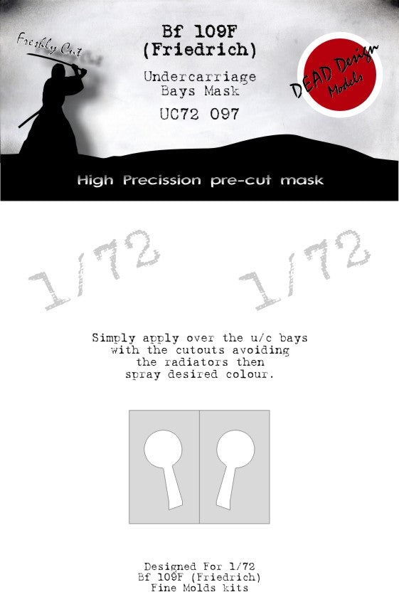 Dead Design Models UC72097 1:72 Messerschmitt Bf-109F undercarriage wheel bay paint mask