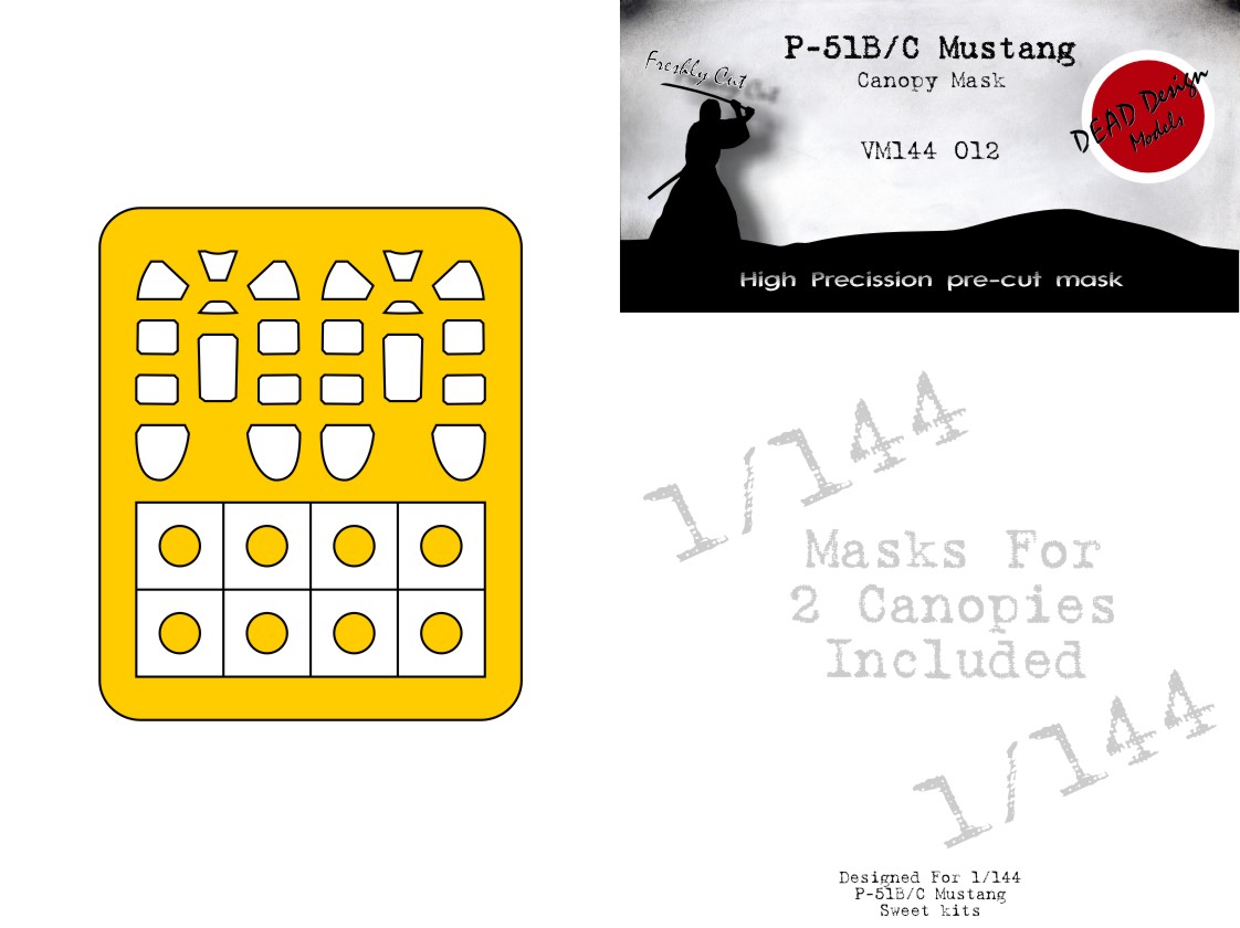 Dead Design Models VM144012 1:144 P-51B/C Mustang canopy frame paint mask