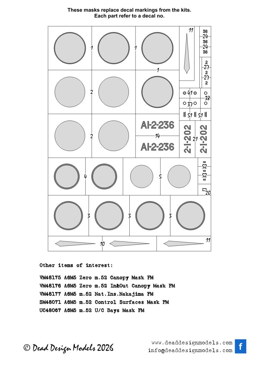 Dead Design Models VM48192 1:48 Aichi D3A2 'Val' National Insignias