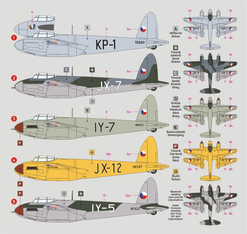 DK Decals 144002 1:144 B-36 (de Havilland Mosquito FB.VI) 'CzAF Post-war Service'