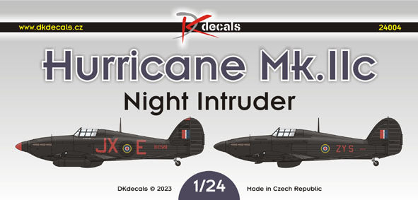 DK Decals 24004 1:24 Hawker Hurricane Mk.IIC Night Intruder