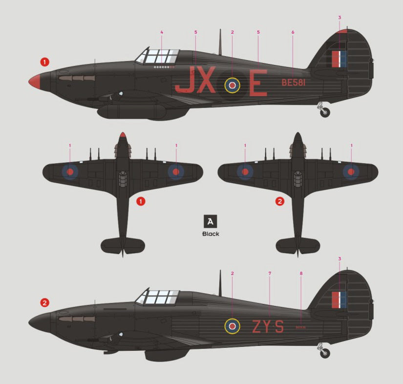 DK Decals 24004 1:24 Hawker Hurricane Mk.IIC Night Intruder