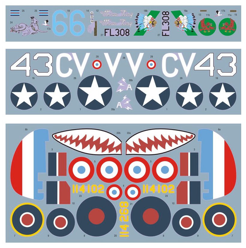 DK Decals 32008 1:32 Curtiss P-40F Warhawk/Kittyhawk Mk.IIA