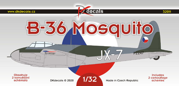 DK Decals 32011 1:32 de Havilland B-36 Mosquito in CzAF W