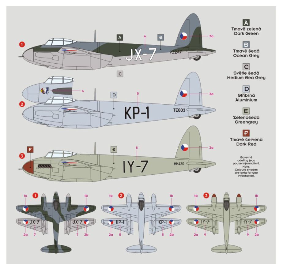 DK Decals 32011 1:32 de Havilland B-36 Mosquito in CzAF W