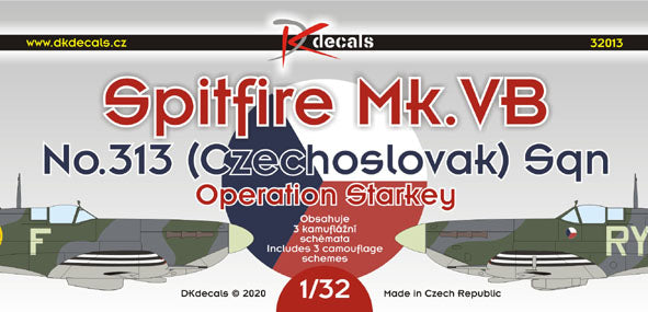 DK Decals 32013 1:32 Supermarine Spitfire Mk.VB of No.313 (Czechoslovak) Squadron d