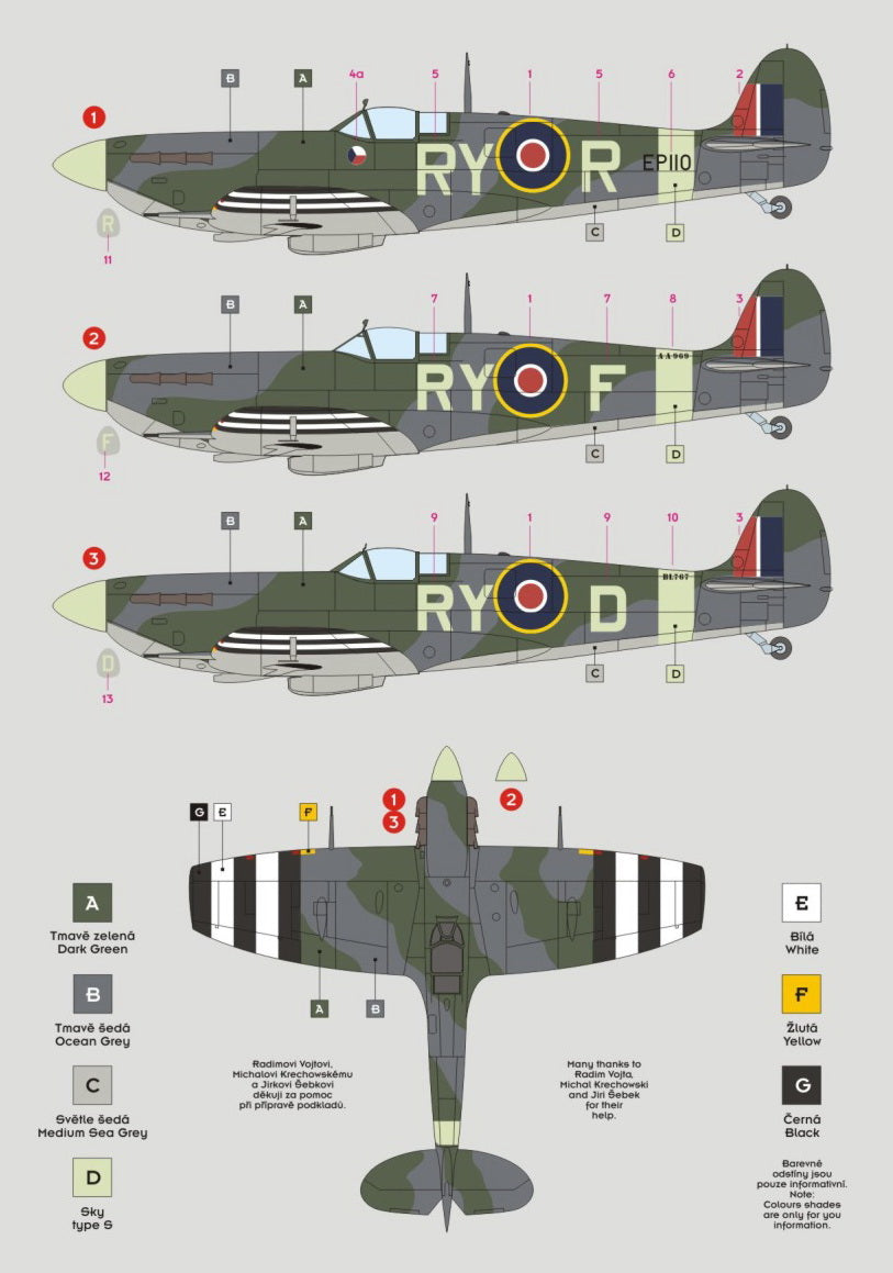 DK Decals 32013 1:32 Supermarine Spitfire Mk.VB of No.313 (Czechoslovak) Squadron d