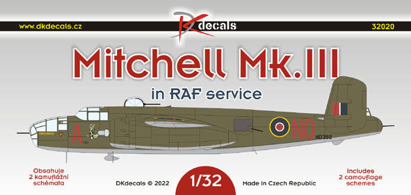DK Decals 32020 1:32 North-American Mitchell Mk.III in RAF service
