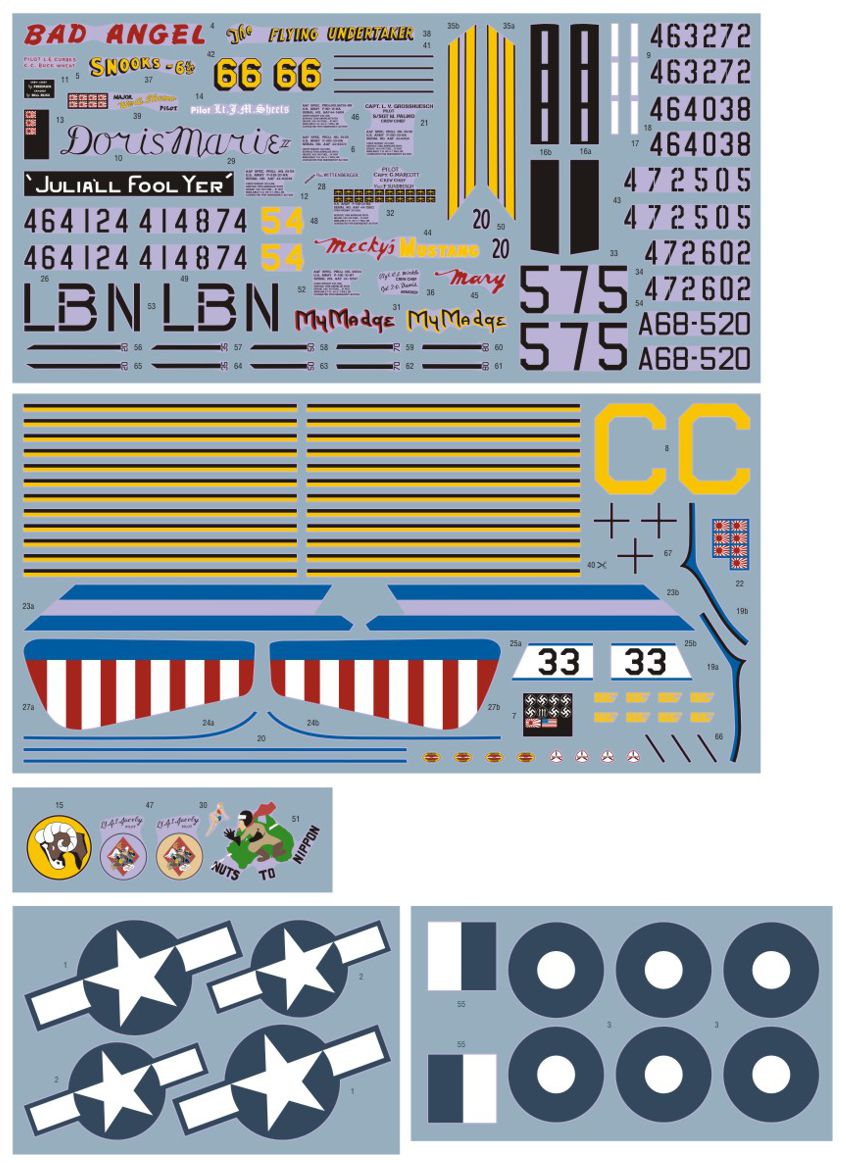 DK Decals 32022 1:32 North-American P-51D/K Mustang over the Pacific and Australia