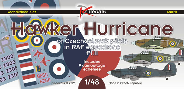 DK Decals 48070 1:48 Hawker Hurricane of Czechoslovak pilots in RAF squadrons, Pt.2