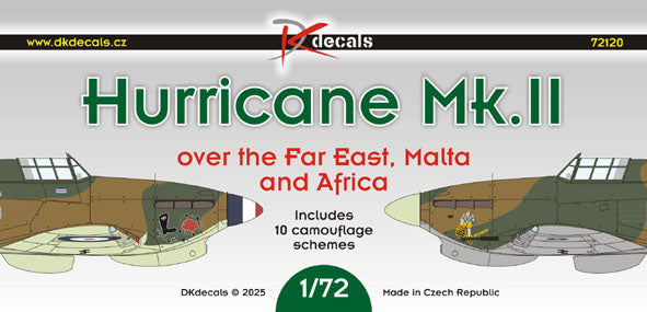DK Decals 72120 1:72 Hawker Hurricane Mk.II over the Far East, Malta and Africa