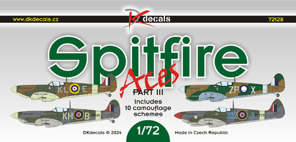DK Decals 72128 1:72 Supermarine Spitfire Aces, Pt.3
