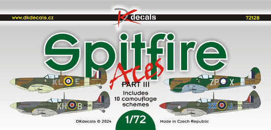 DK Decals 72128 1:72 Supermarine Spitfire Aces, Pt.3