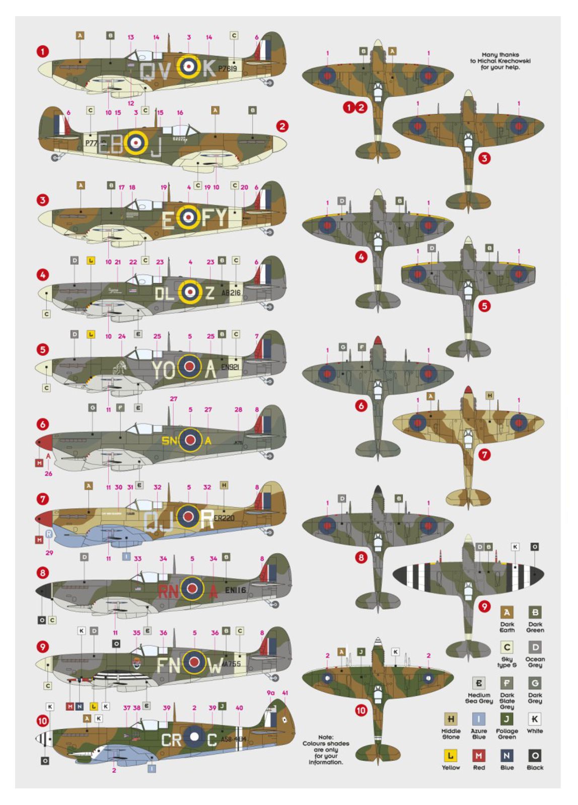 DK Decals 72129 1:72 Supermarine Spitfire Aces, Pt.4
