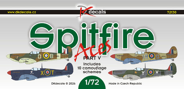 DK Decals 72130 1:72 Supermarine Spitfire Aces, Pt.5