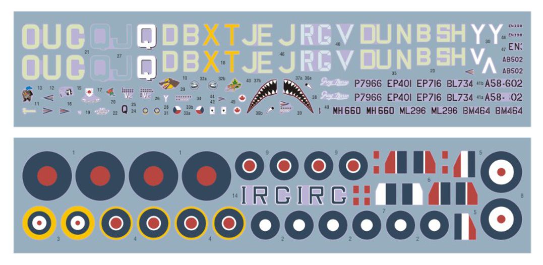 DK Decals 72130 1:72 Supermarine Spitfire Aces, Pt.5