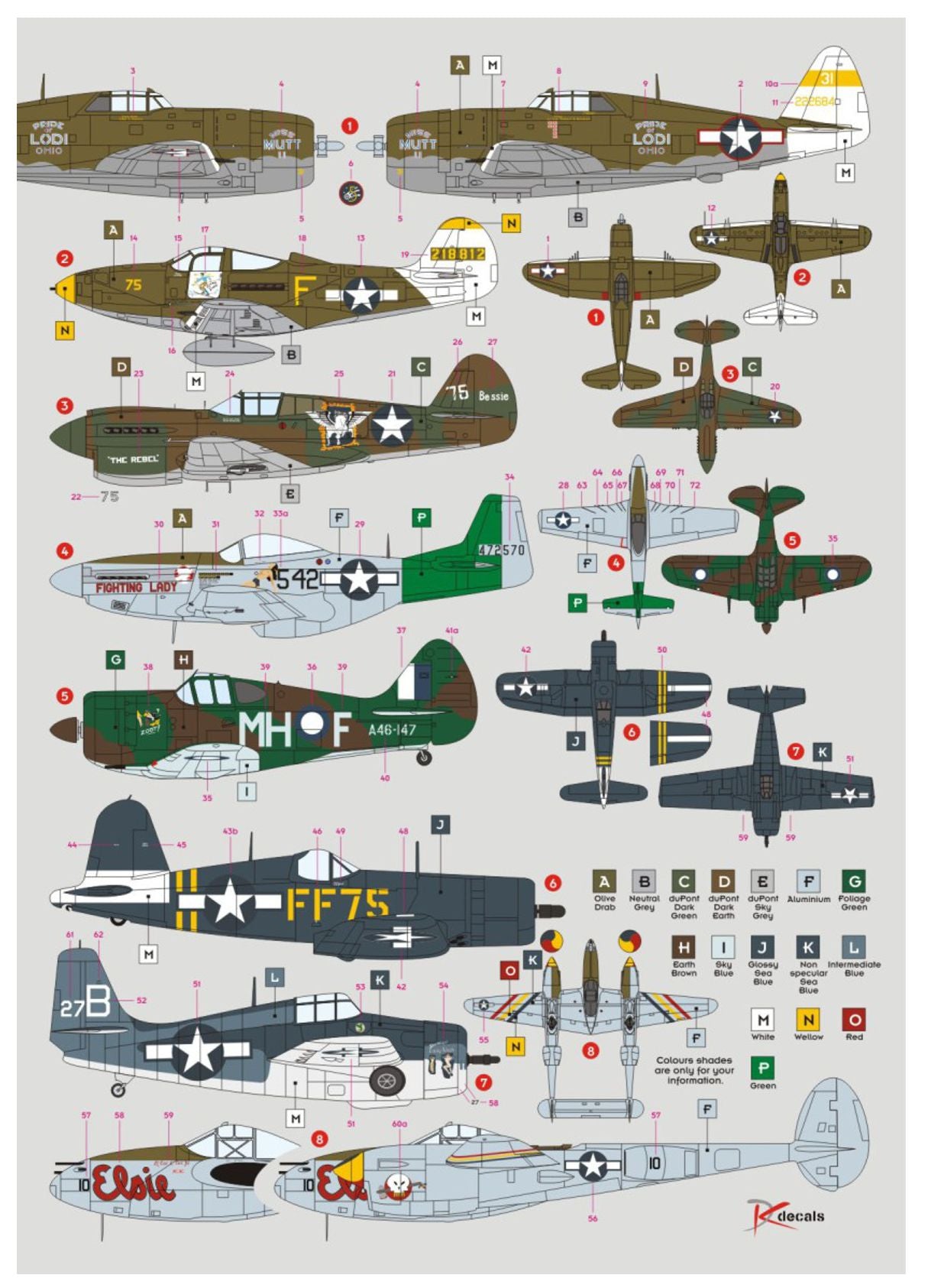 DK Decals 72131 1:72 Pacific Fighters, Pt.4