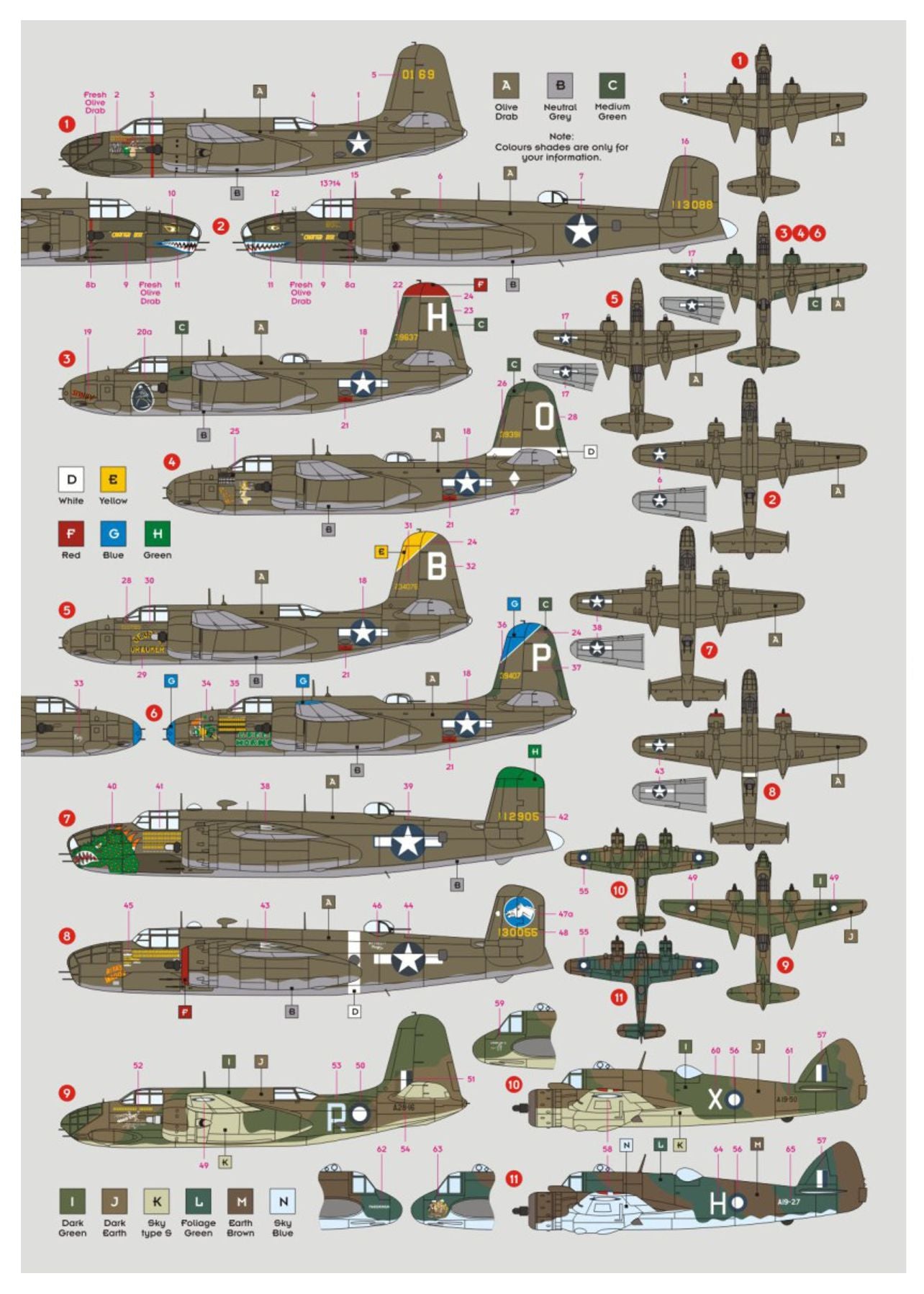 DK Decals 72132 1:72 Strafers over New Guinea