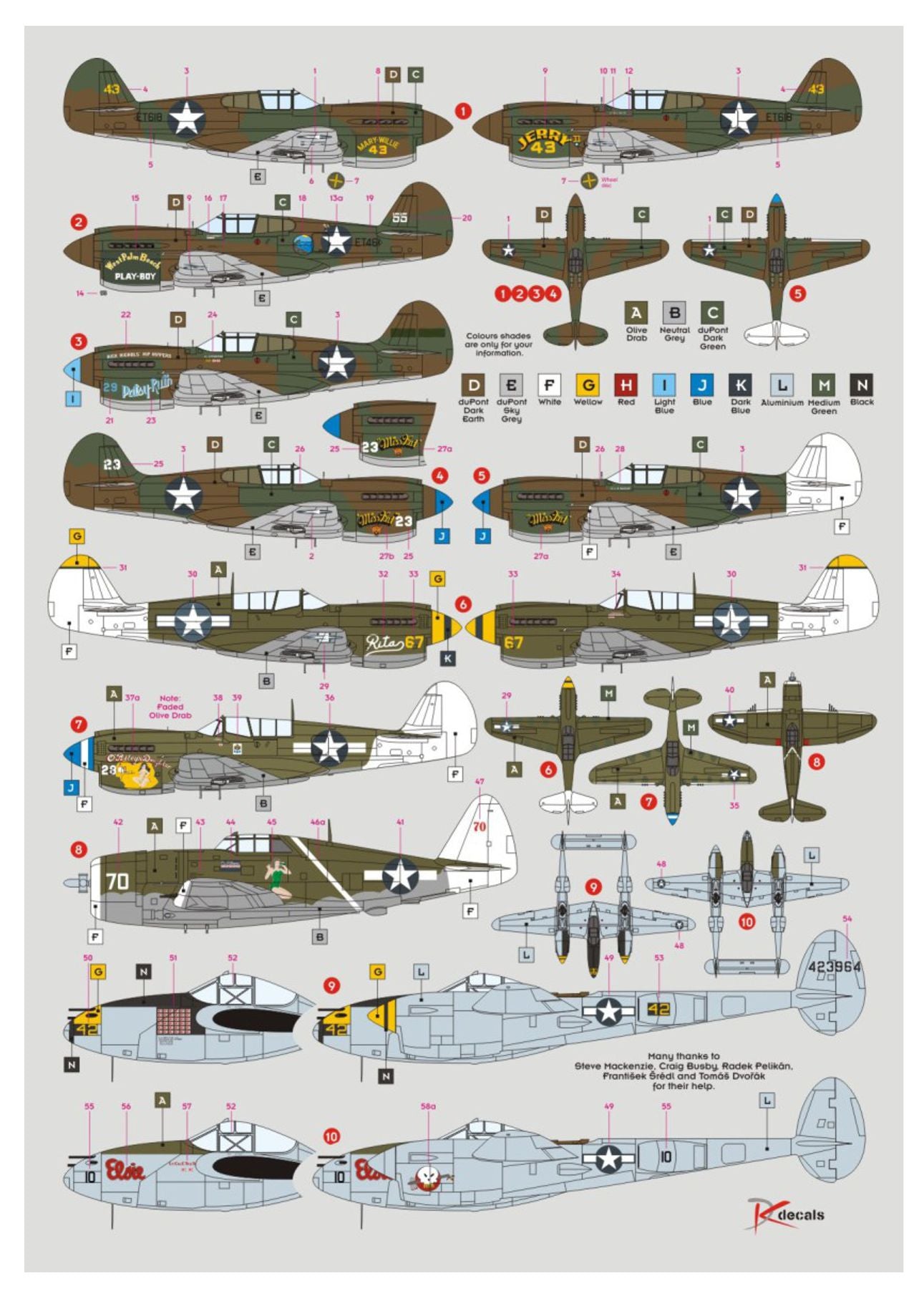 DK Decals 72134 1:72 49th FG, Pt.2