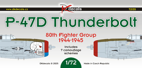 DK Decals 72135 1:72 Republic P-47D of 80th FG Burma 1944-45