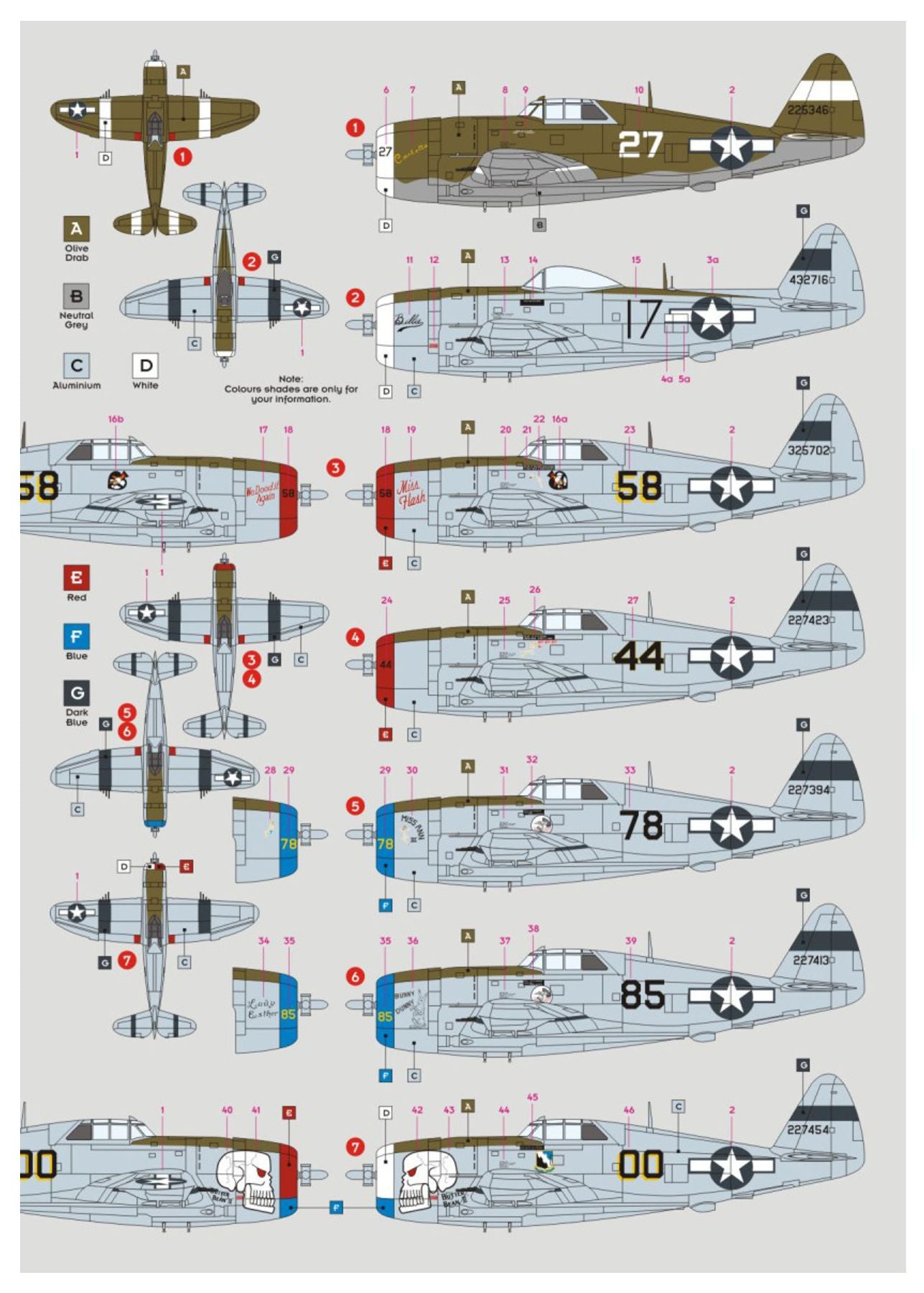 DK Decals 72135 1:72 Republic P-47D of 80th FG Burma 1944-45