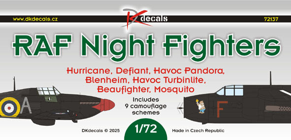 DK Decals 72137 1:72 RAF Night Fighters