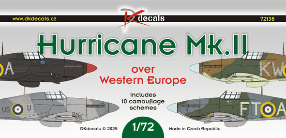 DK Decals 72138 1:72 Hawker Hurricane Mk.II over Western Europe