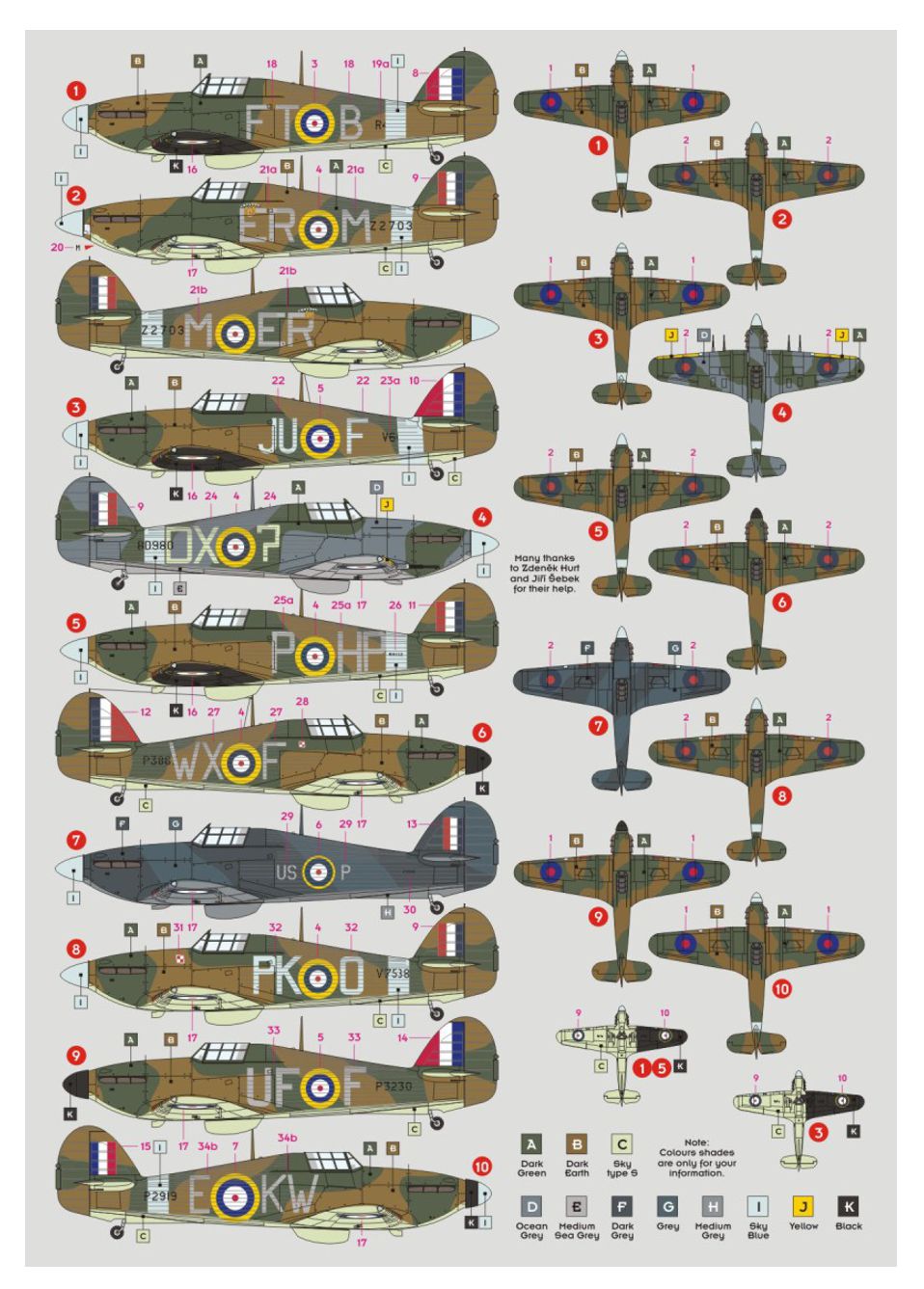 DK Decals 72141 1:72 Hawker Hurricane of Czechoslovak pilots in RAF squadrons, Pt.3