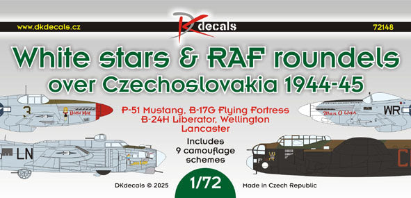 DK Decals 72148 1:72 White Stars & RAF Roundels over Czechoslovakia 1944-45