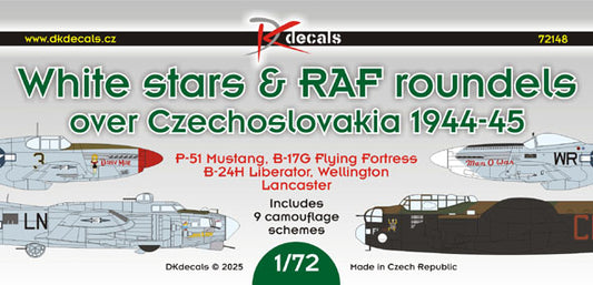 DK Decals 72148 1:72 White Stars & RAF Roundels over Czechoslovakia 1944-45