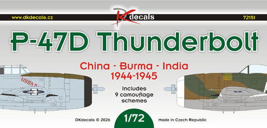 DK Decals 72151 1:72 Republic P-47D Thunderbolt, China-Burma-India 1944-45
