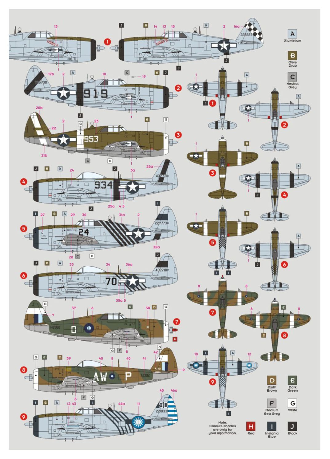 DK Decals 72151 1:72 Republic P-47D Thunderbolt, China-Burma-India 1944-45