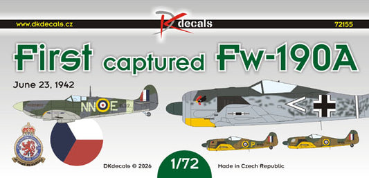 DK Decals 72155 1:72 First captured Focke-Wulf Fw-190A