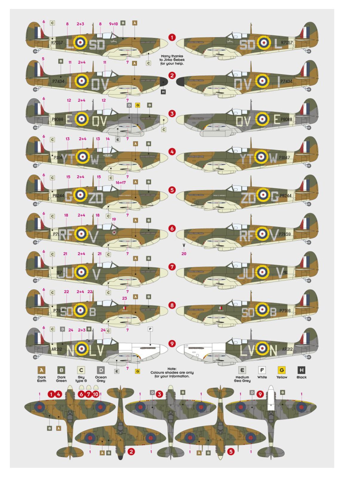 DK Decals 72156 1:72 Supermarine Spitfire Mk.I/Mk.II of Czechoslovak pilots in RAF squadrons