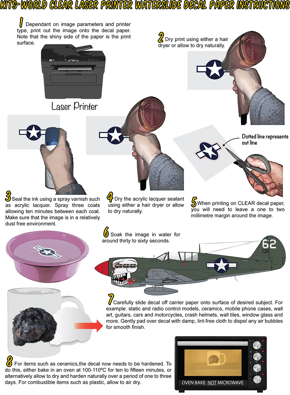 Kits-World DLC001 LASER Clear Decal Paper x 1 Sheet