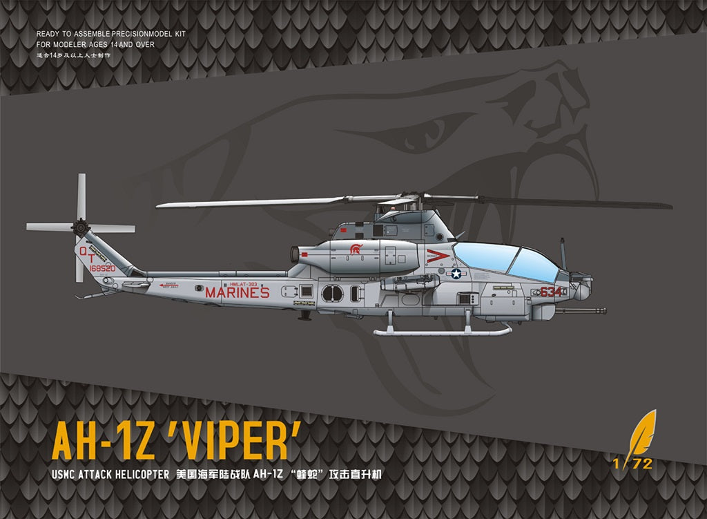 Dream Model DM720012 1:72Bell AH-1Z 'Viper' USMC Attack Helicopter