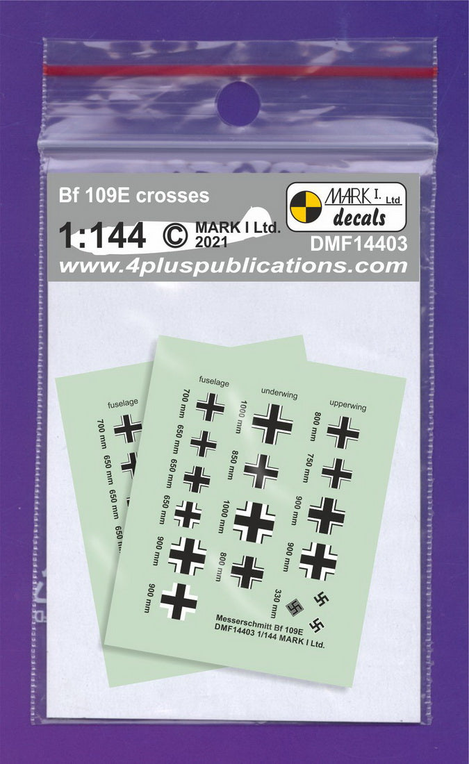 Mark I Decals DMF14403 1:144 Messerschmitt Bf-109E national insignia, 2 sets