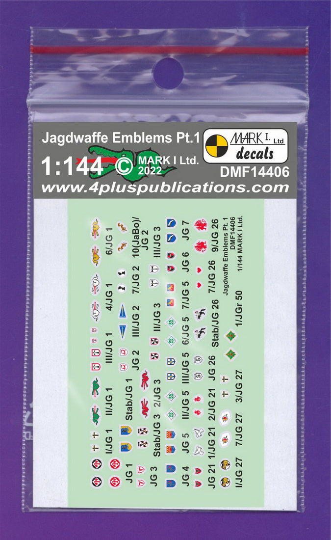 Mark I Decals DMF14406 1:144 Jagdwaffe Emblems, Pt.1