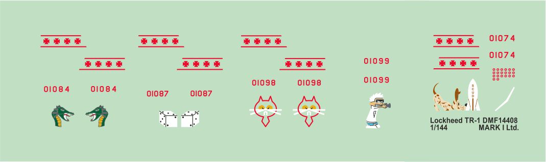 Mark I Decals DMF14408 1:144 Lockheed TR-1 Tail Art	Decals