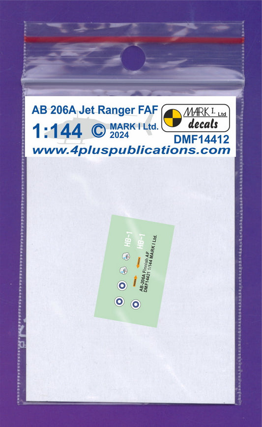 Mark I Decals DMF14412 1:144 Augusta-Bell AB-206A in Finnish AF (Bell OH-58A KIOWA)