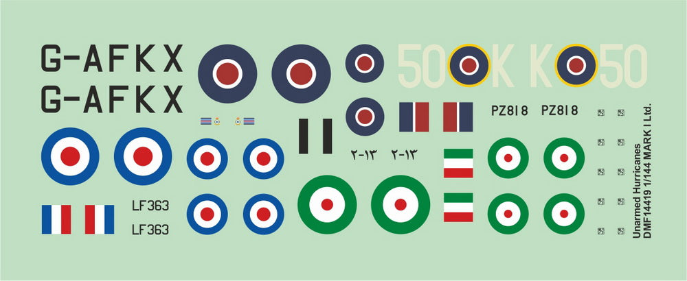 Mark I Decals DMF14419 1:144 Unarmed Hawker Hurricanes