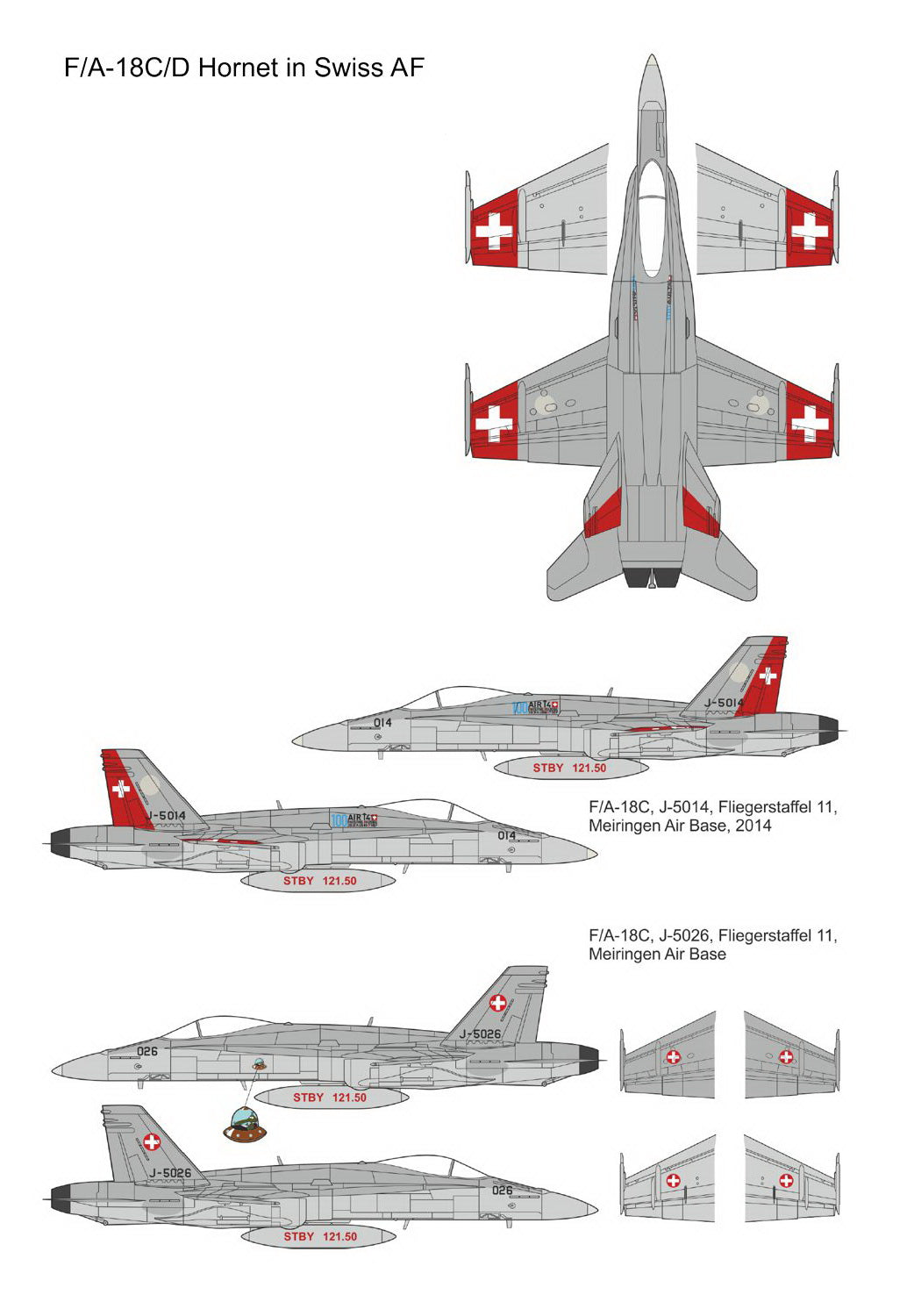 Mark I Decals DMF14426 1:144 F/A-18C/D Hornet in Swiss AF