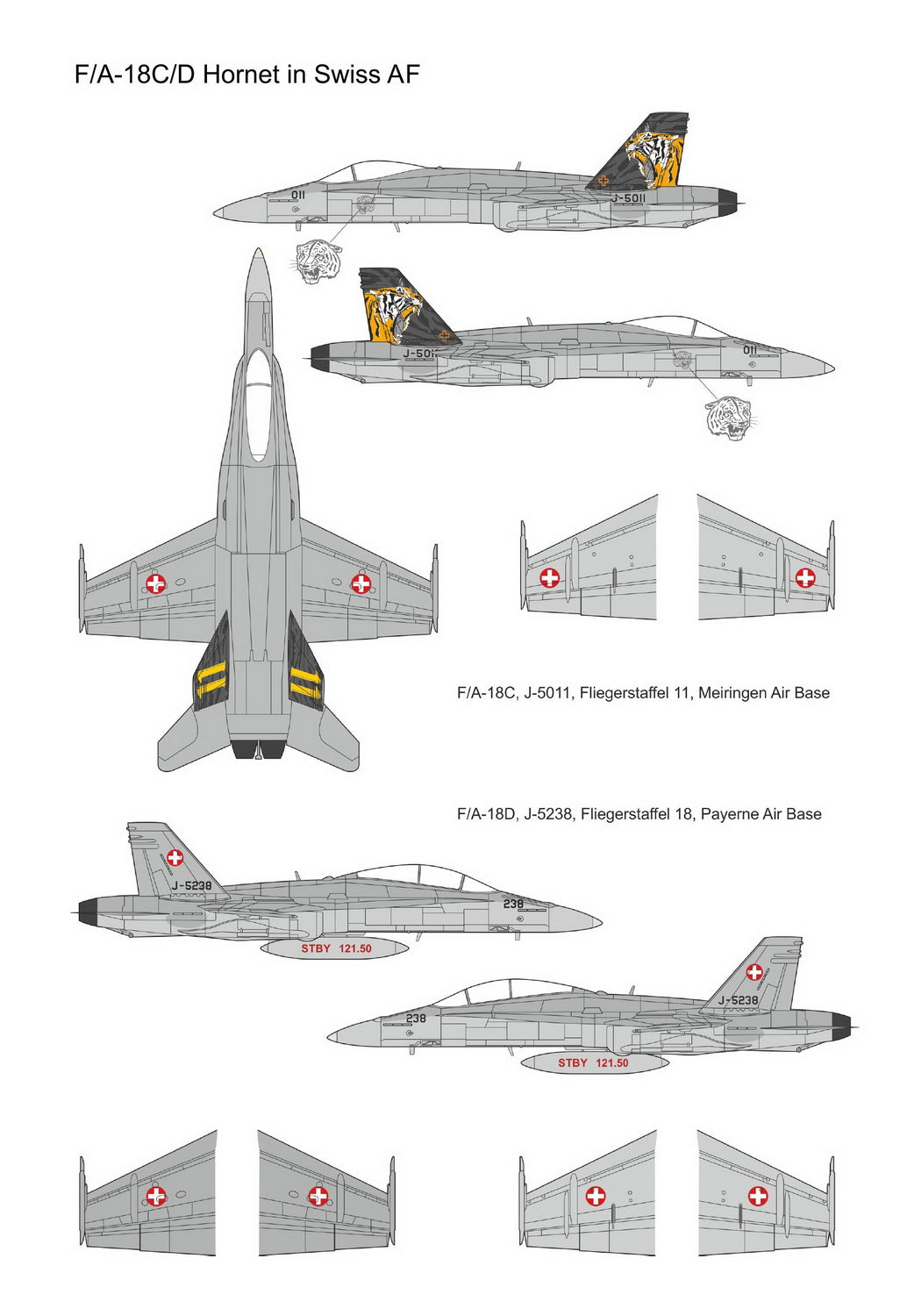 Mark I Decals DMF14426 1:144 F/A-18C/D Hornet in Swiss AF