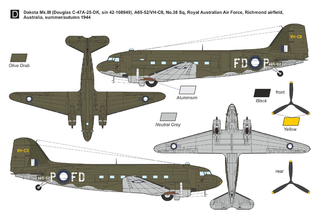 Mark I Decals DMF14432 1:144 Douglas C-47/R4D Skytrain/Dakota 'WWII Service'
