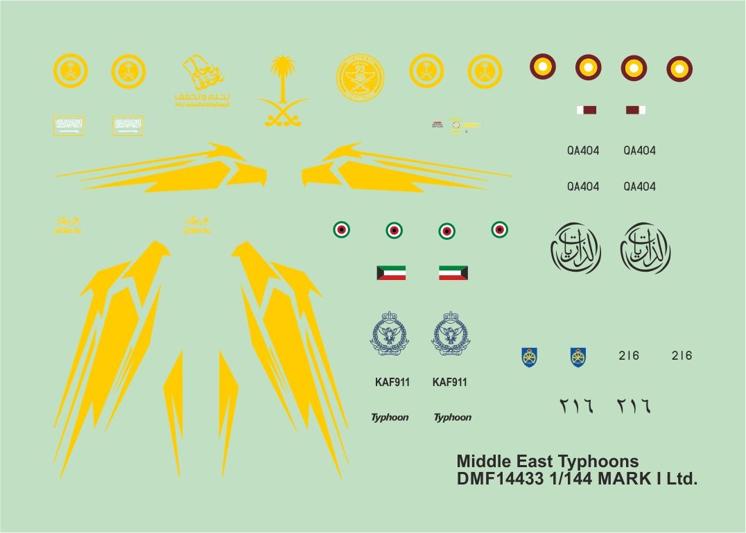 Mark I Decals DMF14433 1:144 Middle East Eurofighter Typhoons