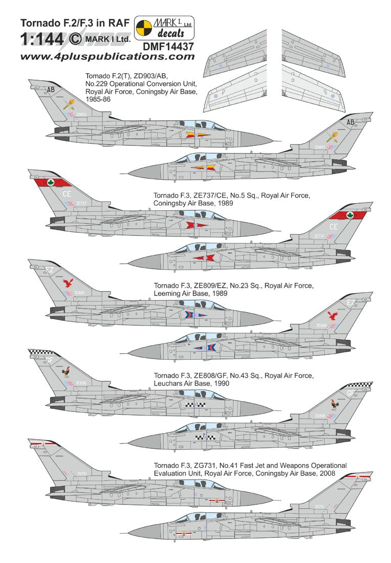 Mark I Decals DMF14437 1:144 Panavia Tornado F.2/F.3 in RAF