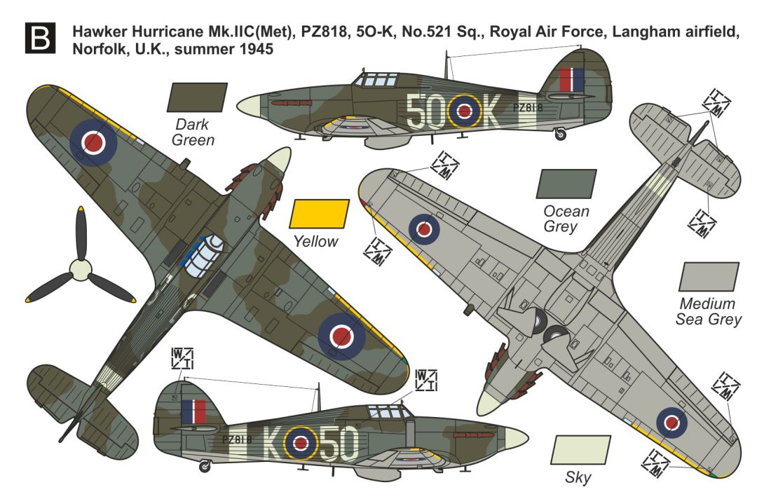 Mark I Decals DMF7202 1:72 Unarmed Hawker Hurricanes Mk.I/Mk.IIC