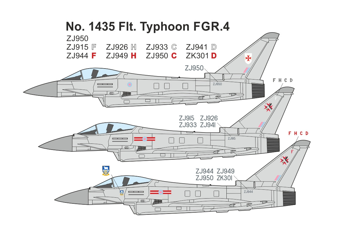 Mark I Decals DMF7204 1:72 No.1435 Flt. Typhoon FGR.4