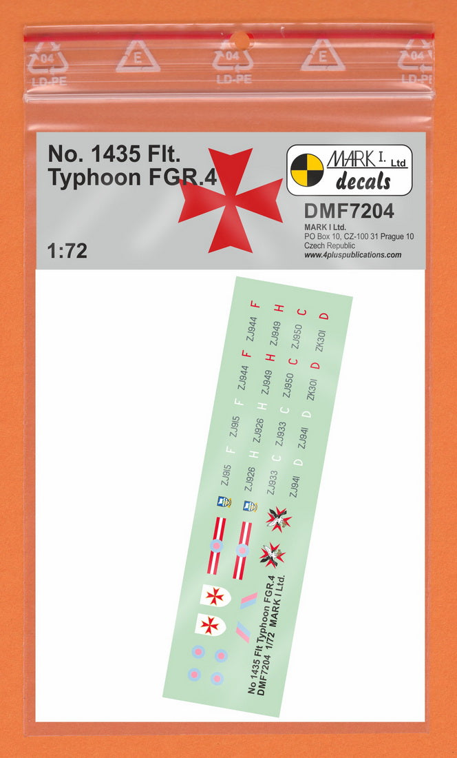 Mark I Decals DMF7204 1:72 No.1435 Flt. Typhoon FGR.4